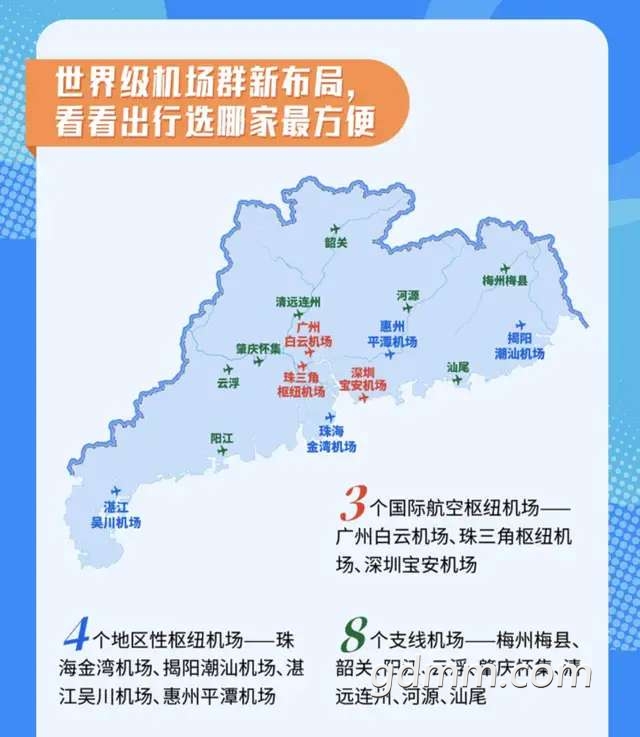 广东机场排名1广州白云机场2珠三角枢纽机场3深圳宝安