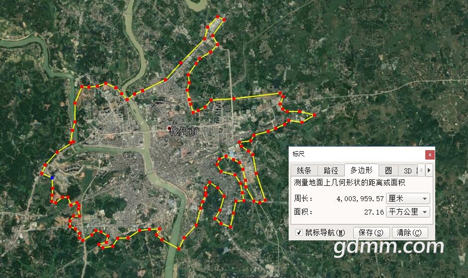 最新谷歌地圖顯示化州市建成區面積3103平方公里高州2666平方公里